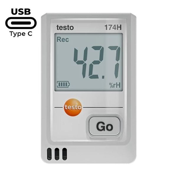 Testo 174H USB-C Girişli Sıcaklık ve Nem Kayıt Datalogger Cihazı | Beyaz
