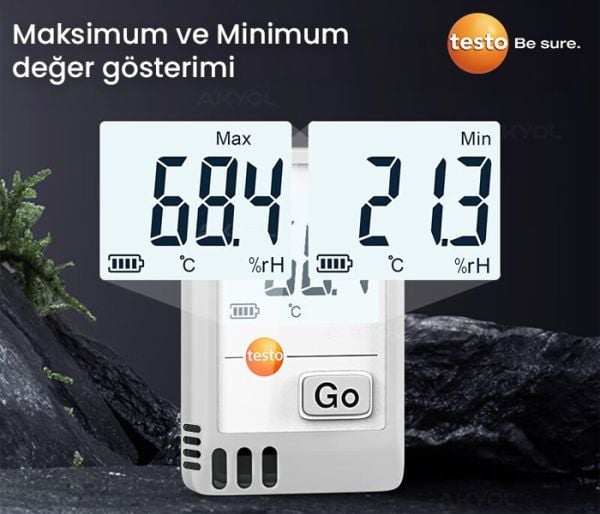 Testo 174H USB-C Girişli Sıcaklık ve Nem Kayıt Datalogger Cihazı | Beyaz
