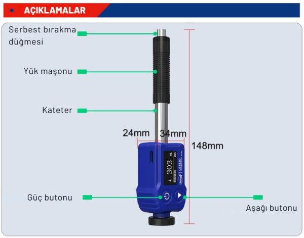 Linshang LS252D Leeb Sertlik Ölçer | Taşınabilir Metal Sertlik Test Cihazı