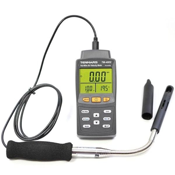 Tenmars TM-4002 Tel Tipi ''Hot Wire'' Sensörlü Hava Hızı Debi Sıcaklık ve Nem Ölçer