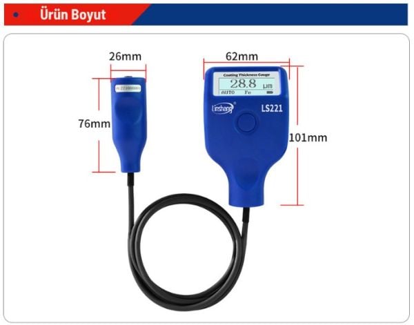 Linshang LS221 Kablolu Boya Kalınlık Ölçer