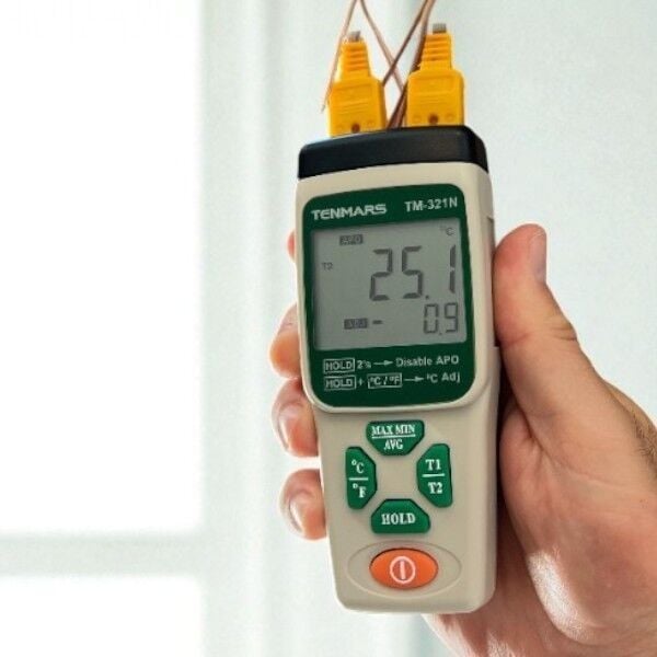 Tenmars TM-321N Çift Girişli K Tipi Termokupl Okuyucu | Kalibrasyon Menülü
