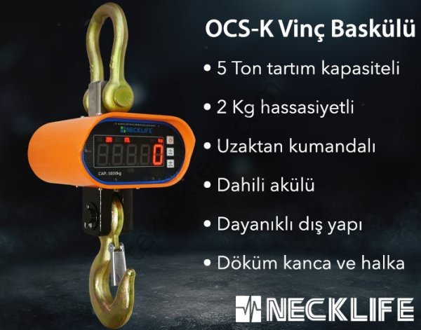 OCS-K Dijital Vinç Baskülü - Hassasiyet: 2 Kg. Max: 5 Ton
