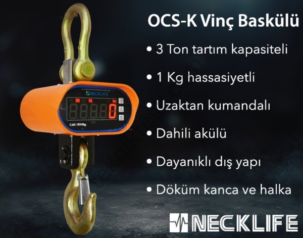 OCS-K Dijital Vinç Baskülü - Hassasiyet: 1 Kg. Max: 3 Ton