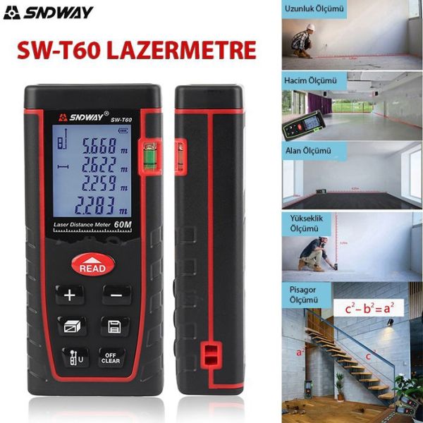 SNDWAY SW-T60 Lazermetre (60 Metre Ölçüm)