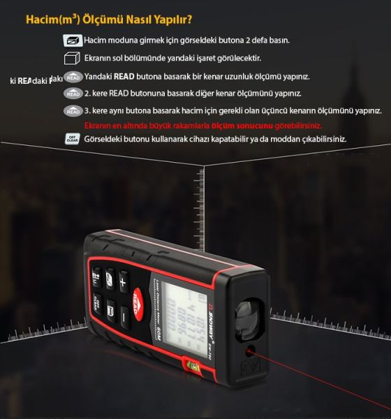 SNDWAY SW-T60 Lazermetre (60 Metre Ölçüm)