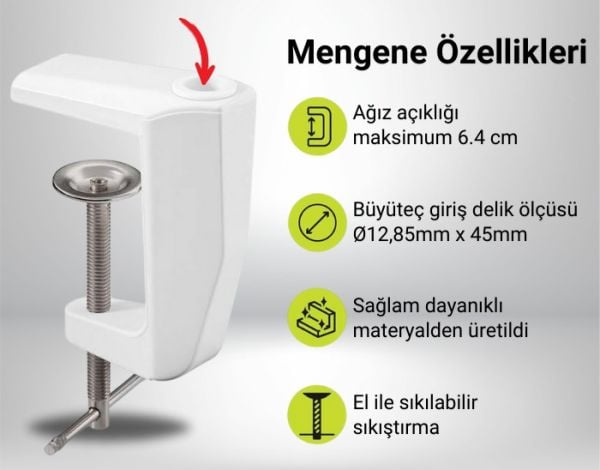 6030 Sarı ve Beyaz Led Işık Seçenekli Geniş Mercekli Büyüteç