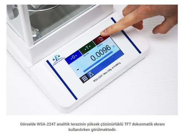 WSA-224T Dokunmatik Ekranlı Analitik Terazi + YOĞUNLUK KİTİ