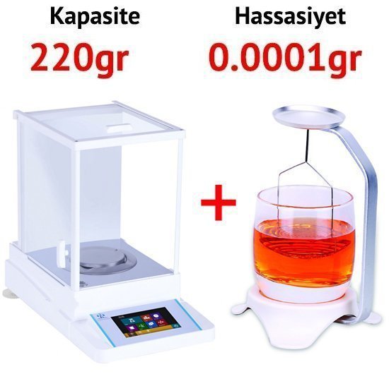 WSA-224T Dokunmatik Ekranlı Analitik Terazi + YOĞUNLUK KİTİ