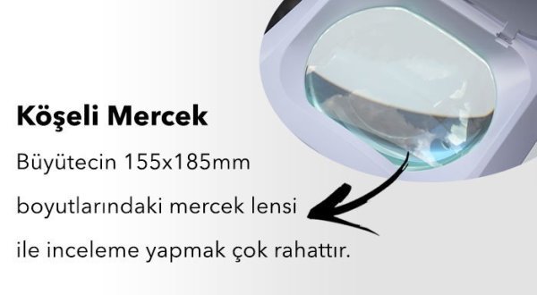 6020 Ayaklı ve Masaüstü Ledli ´Köşeli Lensli´ Büyüteç