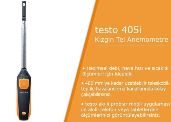 Testo 0563-0003 Akıllı Problar Havalandırma Seti Akıllı telefonlarla yönetilebilir