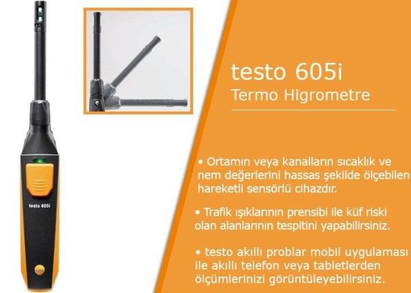 Testo 0563-0003 Akıllı Problar Havalandırma Seti Akıllı telefonlarla yönetilebilir
