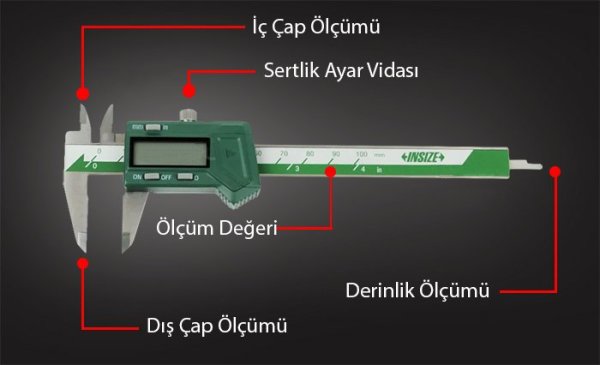 İnsize 1111-100A Dijital Kumpas (Mini Model) 0-100 mm