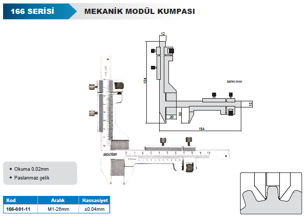 ACCUD 166-001-11 Mekanik Modül Kumpası 166 Serisi