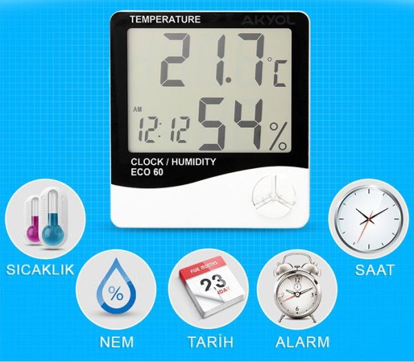 OEM ECO 60 Ekonomik Fiyatlı Sıcaklık ve Nem Ölçer