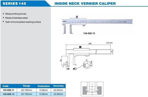 ACCUD 145-006-11 Mekanik İç Çap Kanal Kumpası 145 Serisi 0.02mm