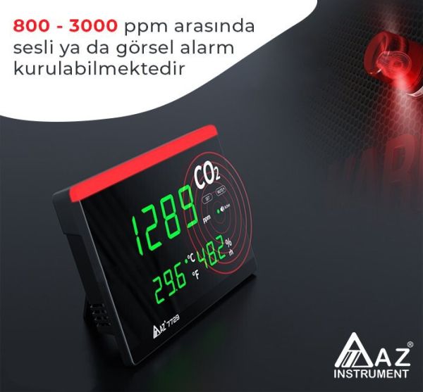 AZ 7729 Işıklı Display Ortam Hava Kalitesi Ölçer