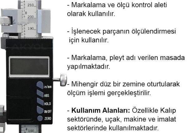 4025 Tek Sütunlu Dijital Mihengir 300 mm