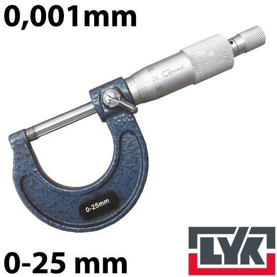 5208 Mekanik Mikrometre 0-25 mm 0.001 mm Hassasiyetli