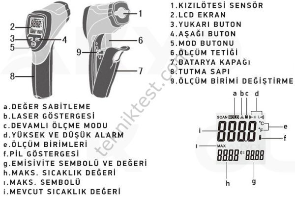 Cem DT-8865 İnfrared Termometre