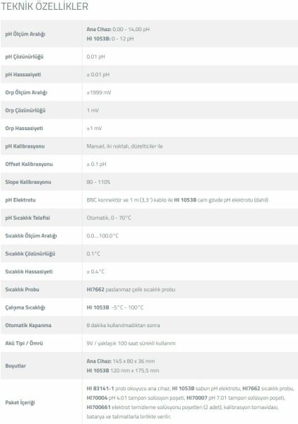 Hanna İnstruments Sabun Ölçüm Ph Metre Seti