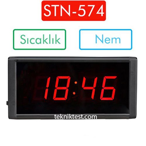 STN-574 Işıklı Termometre Saat