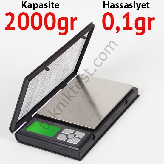 Notebook Kapaklı Cep Terazisi 0.1gr / 2kg