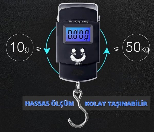 B50 Elektronik Çengel Terazi 50kg