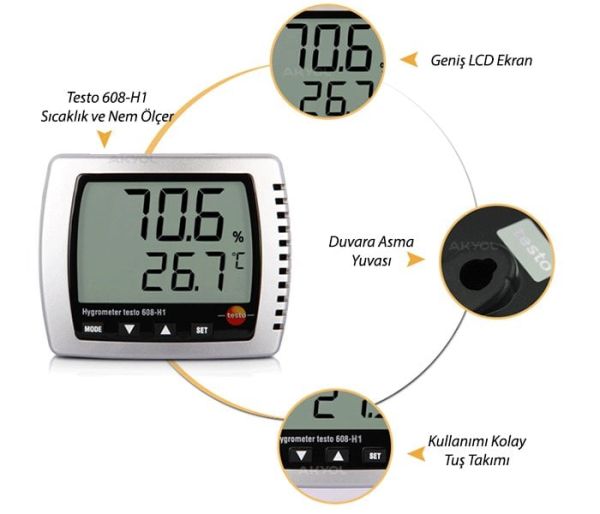 Testo 608-H1 Nem / Sıcaklık / Çiğleşme Noktası Ölçüm