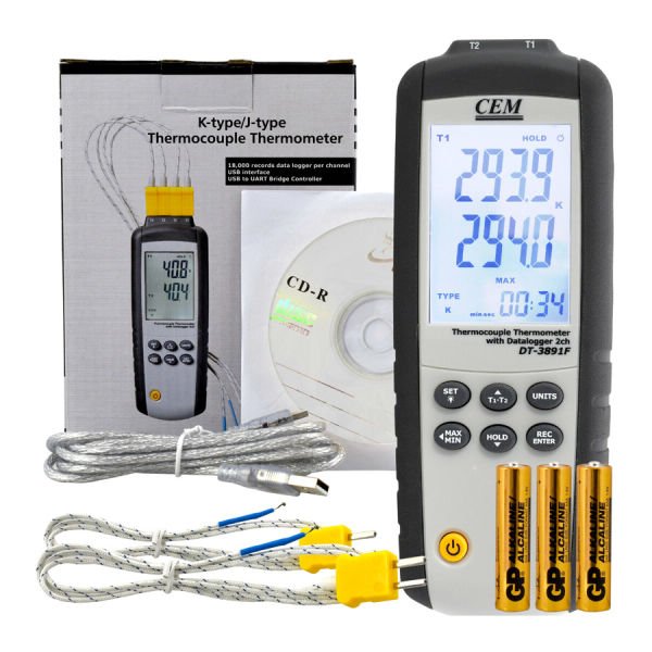 Cem DT-3891F 2 Kanallı Termokupl Sıcaklık Veri Kayıt Cihazı