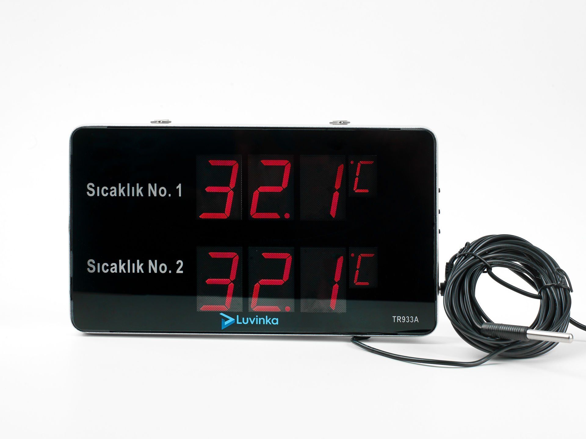 Luvinka TR933A Dijital İç - Dış Sıcaklık Ölçer | Alarm-25cm Ekran