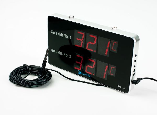 Luvinka TR933A Dijital İç - Dış Sıcaklık Ölçer | Alarm-25cm Ekran