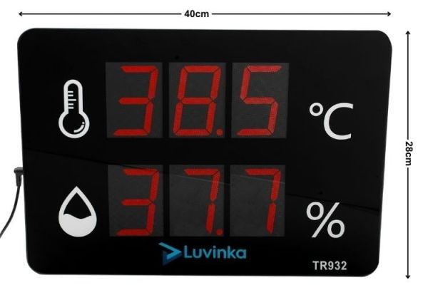Luvinka TR932 Duvar Tipi Dijital Termo&Higrometre | 40cm Ekran