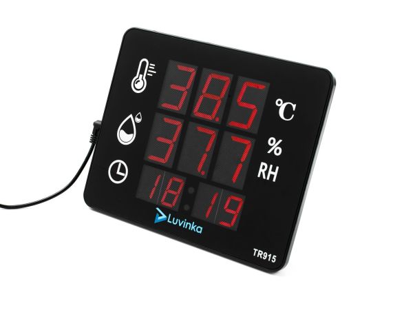 Luvinka TR915 Dijital Termo&Higrometre | Saat-Alarm-21cm Ekran