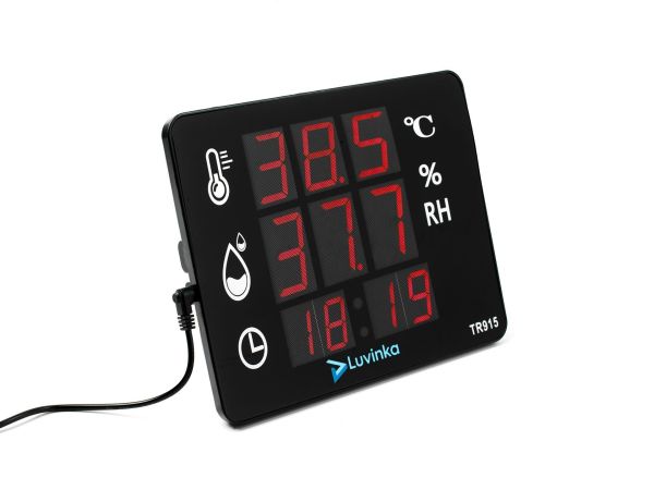 Luvinka TR915 Dijital Termo&Higrometre | Saat-Alarm-21cm Ekran