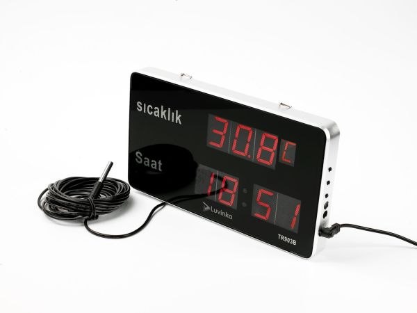 Luvinka TR903B 5m Kablolu Termometre | Saat-Alarm-25cm Ekran