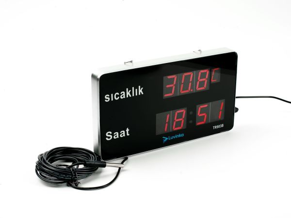Luvinka TR903B 5m Kablolu Termometre | Saat-Alarm-25cm Ekran