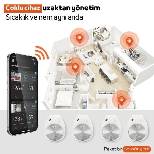 Luvinka DTH-8001 Bluetooth Sıcaklık ve Nem Ölçer Datalogger