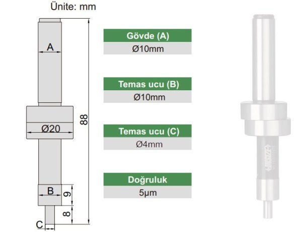 İnsize 6562-4 Sıfırlama Probu