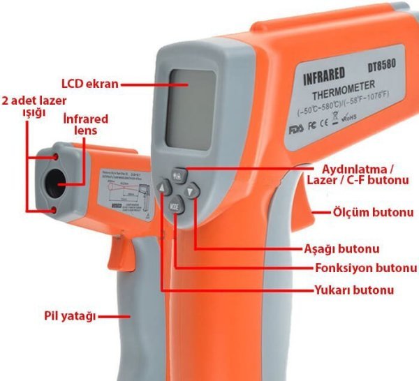 LOYKA DT-8580 Çift Lazerli Ekonomik İnfrared Termometre