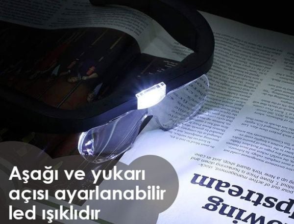 11537DC Şarj Edilebilir Ledli Gözlük Büyüteç