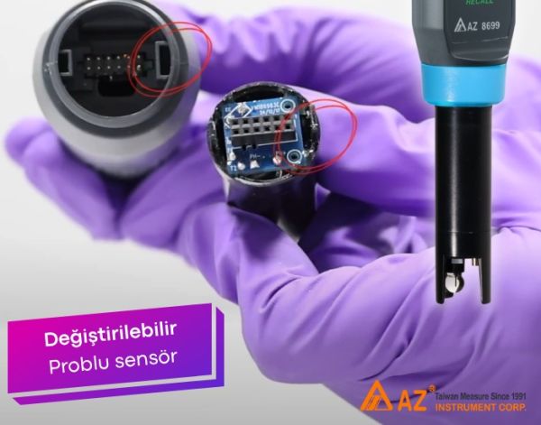 AZ 8699 Ph, EC, TDS, Tuzluluk, S.G. ve Sıcaklık | 6 'sı 1 Arada