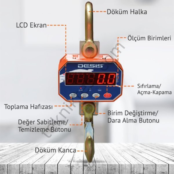 Desis OCS-A Dijital Vinç Baskülü - Hassasiyet:2 kg. Max: 5 ton.
