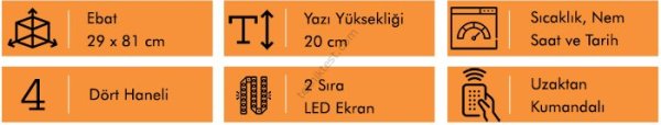 Loyka STN-204 Saat, Nem, Derece-20 cm Yazı Yüksekliği