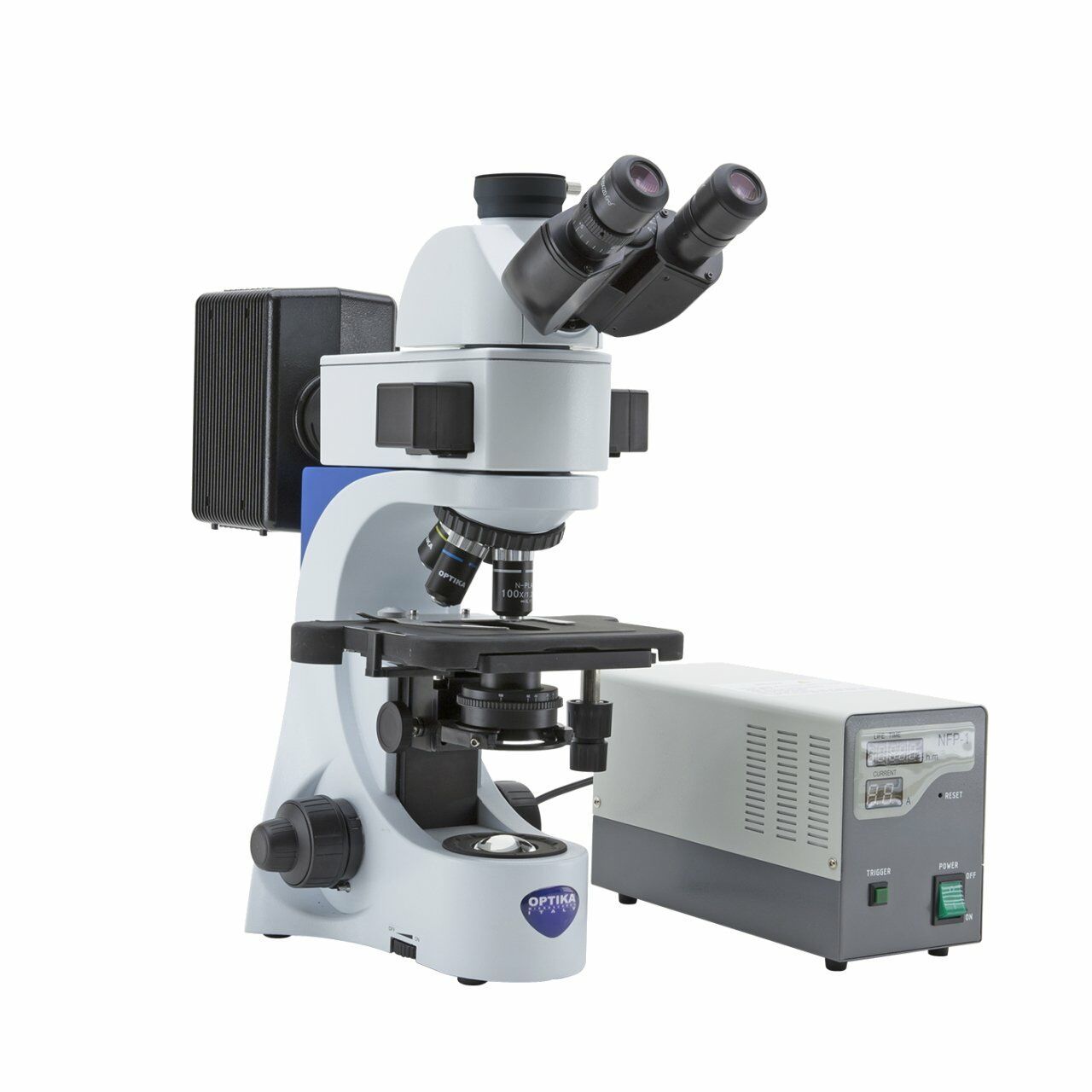 OPTIKA B-383FL Trinoküler Floresan Mikroskop Civa Buharlı - Araştırma Mikroskobu 1000x