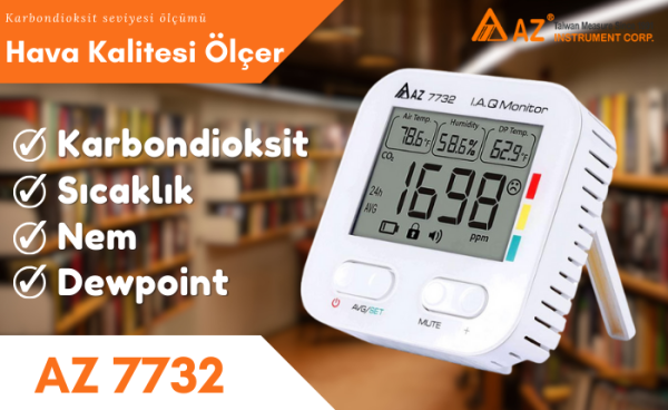 AZ 7732 Karbondioksit Sıcaklık Nem Ölçer