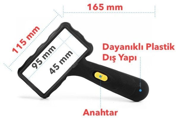 84026 Köşeli Mercekli Okuma Büyüteci