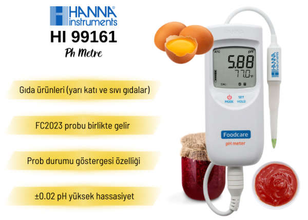 Hanna HI 99161 Genel Amaçlı Gıda Ph Ölçer