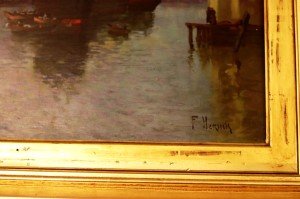 Tuval üzerine yağlıboya resim.Belçikalı  Ressam  F. Herink imzalı. 19.Yüzyıl Çerçevesiz 60x70 cm.