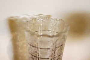 Baccara  el kesmesi   kristal vazo. Y:28cm.  Ağız çapı:12cm.